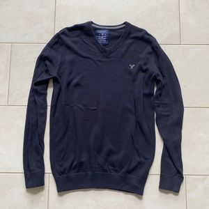 Navy V-Neck Sweater, Medium Tall American Eagle